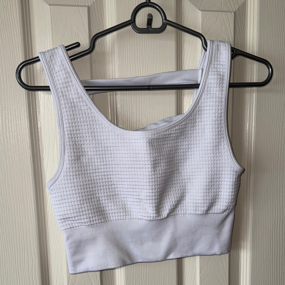 Yogalicious White Textured Tank Top